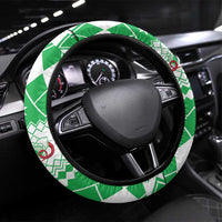 Wales Christmas Dragon Steering Wheel Cover Nadolig Llawen Green Version - Wonder Print Shop
