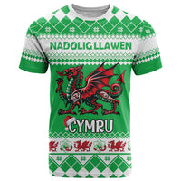 Personalized Wales Christmas Dragon T Shirt Nadolig Llawen Green Version - Wonder Print Shop