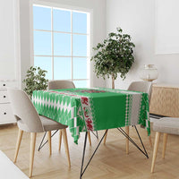 Personalized Wales Christmas Dragon Tablecloth Nadolig Llawen Green Version - Wonder Print Shop