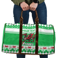 Personalized Wales Christmas Dragon Travel Bag Nadolig Llawen Green Version - Wonder Print Shop