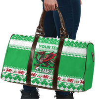 Personalized Wales Christmas Dragon Travel Bag Nadolig Llawen Green Version - Wonder Print Shop