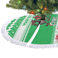 Personalized Wales Christmas Dragon Tree Skirt Nadolig Llawen Green Version - Wonder Print Shop