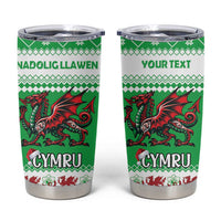 Personalized Wales Christmas Dragon Tumbler Cup Nadolig Llawen Green Version - Wonder Print Shop