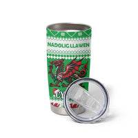Personalized Wales Christmas Dragon Tumbler Cup Nadolig Llawen Green Version - Wonder Print Shop