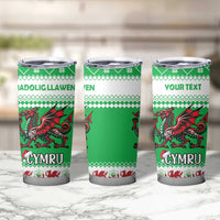 Personalized Wales Christmas Dragon Tumbler Cup Nadolig Llawen Green Version - Wonder Print Shop