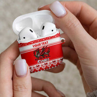 Personalized Wales Christmas Dragon AirPods Case Nadolig Llawen Red Version - Wonder Print Shop