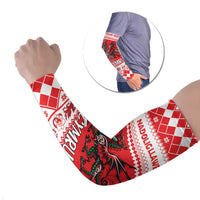 Personalized Wales Christmas Dragon Arm Sleeves Nadolig Llawen Red Version - Wonder Print Shop