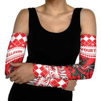 Personalized Wales Christmas Dragon Arm Sleeves Nadolig Llawen Red Version - Wonder Print Shop