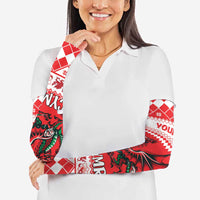 Personalized Wales Christmas Dragon Arm Sleeves Nadolig Llawen Red Version - Wonder Print Shop