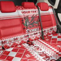 Personalized Wales Christmas Dragon Back Car Seat Cover Nadolig Llawen Red Version - Wonder Print Shop