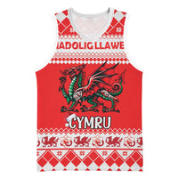 Personalized Wales Christmas Dragon Basketball Jersey Nadolig Llawen Red Version - Wonder Print Shop