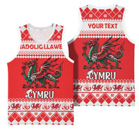 Personalized Wales Christmas Dragon Basketball Jersey Nadolig Llawen Red Version - Wonder Print Shop