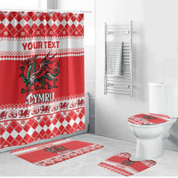 Personalized Wales Christmas Dragon Bathroom Set Nadolig Llawen Red Version - Wonder Print Shop