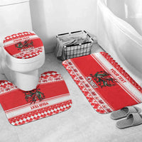 Personalized Wales Christmas Dragon Bathroom Set Nadolig Llawen Red Version - Wonder Print Shop