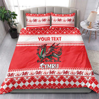 Personalized Wales Christmas Dragon Bedding Set Nadolig Llawen Red Version - Wonder Print Shop