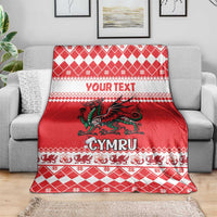 Personalized Wales Christmas Dragon Blanket Nadolig Llawen Red Version - Wonder Print Shop