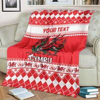 Personalized Wales Christmas Dragon Blanket Nadolig Llawen Red Version - Wonder Print Shop