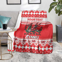 Personalized Wales Christmas Dragon Blanket Nadolig Llawen Red Version - Wonder Print Shop