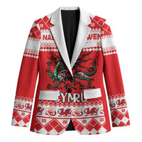 Personalized Wales Christmas Dragon Blazer Nadolig Llawen Red Version - Wonder Print Shop