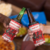 Personalized Wales Christmas Dragon 4 in 1 Can Cooler Tumbler Nadolig Llawen Red Version - Wonder Print Shop