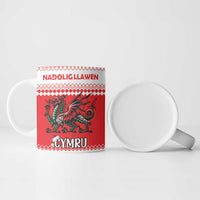 Personalized Wales Christmas Dragon Ceramic Mug Nadolig Llawen Red Version - Wonder Print Shop