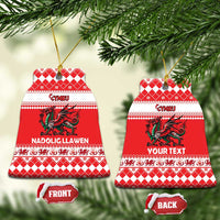 Personalized Wales Christmas Dragon Ceramic Ornament Nadolig Llawen Red Version - Wonder Print Shop