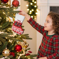 Personalized Wales Christmas Dragon Christmas Stocking Nadolig Llawen Red Version - Wonder Print Shop