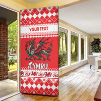 Personalized Wales Christmas Dragon Door Cover Nadolig Llawen Red Version - Wonder Print Shop