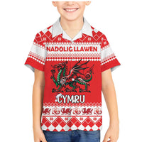 Personalized Wales Christmas Dragon Family Matching Mermaid Dress and Hawaiian Shirt Nadolig Llawen Red Version - Wonder Print Shop
