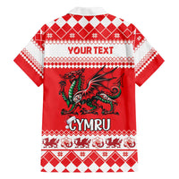 Personalized Wales Christmas Dragon Family Matching Off The Shoulder Long Sleeve Dress and Hawaiian Shirt Nadolig Llawen Red Version - Wonder Print Shop