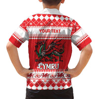 Personalized Wales Christmas Dragon Family Matching Short Sleeve Bodycon Dress and Hawaiian Shirt Nadolig Llawen Red Version - Wonder Print Shop