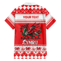 Personalized Wales Christmas Dragon Family Matching Short Sleeve Bodycon Dress and Hawaiian Shirt Nadolig Llawen Red Version - Wonder Print Shop