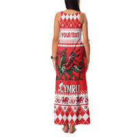 Personalized Wales Christmas Dragon Family Matching Tank Maxi Dress and Hawaiian Shirt Nadolig Llawen Red Version - Wonder Print Shop