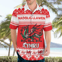Personalized Wales Christmas Dragon Hawaiian Shirt Nadolig Llawen Red Version - Wonder Print Shop