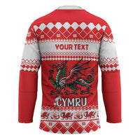 Personalized Wales Christmas Dragon Hockey Jersey Nadolig Llawen Red Version - Wonder Print Shop