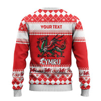 Personalized Wales Christmas Dragon Ugly Christmas Sweater Nadolig Llawen Red Version - Wonder Print Shop