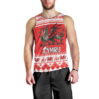 Personalized Wales Christmas Dragon Men Tank Top Nadolig Llawen Red Version - Wonder Print Shop