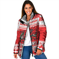 Personalized Wales Christmas Dragon Padded Jacket Nadolig Llawen Red Version - Wonder Print Shop