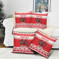 Personalized Wales Christmas Dragon Pillow Cover Nadolig Llawen Red Version - Wonder Print Shop