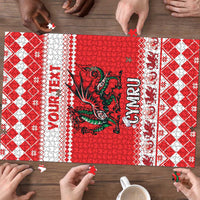 Personalized Wales Christmas Dragon Puzzle Nadolig Llawen Red Version - Wonder Print Shop