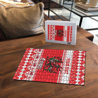 Personalized Wales Christmas Dragon Puzzle Nadolig Llawen Red Version - Wonder Print Shop