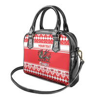 Personalized Wales Christmas Dragon Shoulder Handbag Nadolig Llawen Red Version - Wonder Print Shop