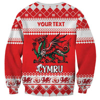 Personalized Wales Christmas Dragon Sweatshirt Nadolig Llawen Red Version - Wonder Print Shop