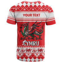 Personalized Wales Christmas Dragon T Shirt Nadolig Llawen Red Version - Wonder Print Shop
