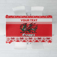 Personalized Wales Christmas Dragon Tablecloth Nadolig Llawen Red Version - Wonder Print Shop