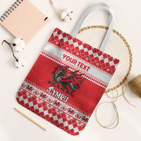 Personalized Wales Christmas Dragon Tote Bag Nadolig Llawen Red Version - Wonder Print Shop