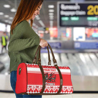 Personalized Wales Christmas Dragon Travel Bag Nadolig Llawen Red Version - Wonder Print Shop