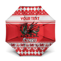 Personalized Wales Christmas Dragon Umbrella Nadolig Llawen Red Version - Wonder Print Shop