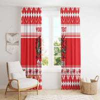 Personalized Wales Christmas Dragon Window Curtain Nadolig Llawen Red Version - Wonder Print Shop
