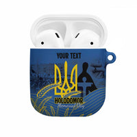Personalized Holodomor Memorial Day AirPods Case Ukrainian Trident And Wheat Remembrance - Wonder Print Shop